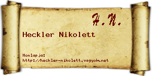 Heckler Nikolett névjegykártya