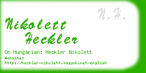 nikolett heckler business card